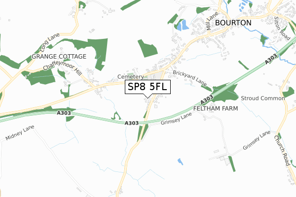 SP8 5FL map - small scale - OS Open Zoomstack (Ordnance Survey)