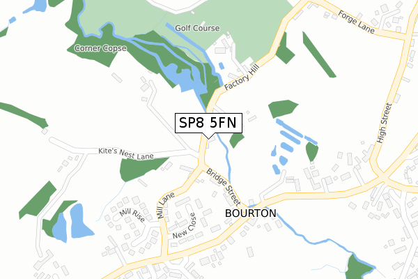 SP8 5FN map - large scale - OS Open Zoomstack (Ordnance Survey)