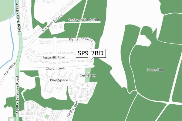 SP9 7BD map - large scale - OS Open Zoomstack (Ordnance Survey)