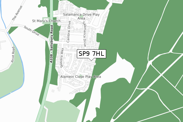 SP9 7HL map - large scale - OS Open Zoomstack (Ordnance Survey)