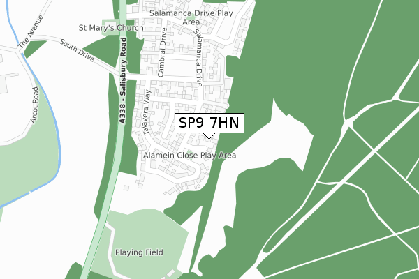 SP9 7HN map - large scale - OS Open Zoomstack (Ordnance Survey)