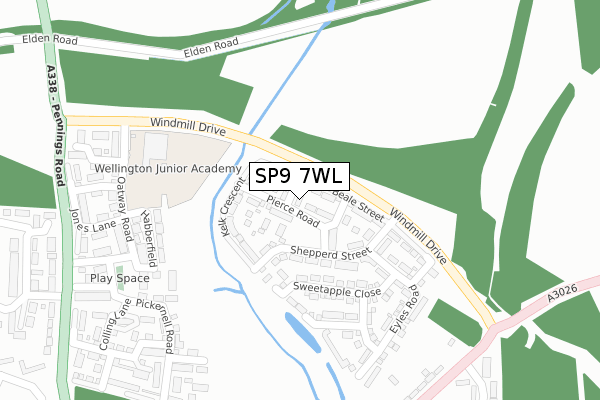 SP9 7WL map - large scale - OS Open Zoomstack (Ordnance Survey)