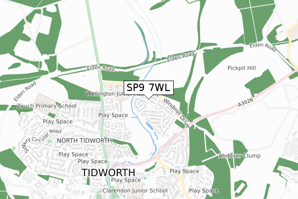 SP9 7WL map - small scale - OS Open Zoomstack (Ordnance Survey)