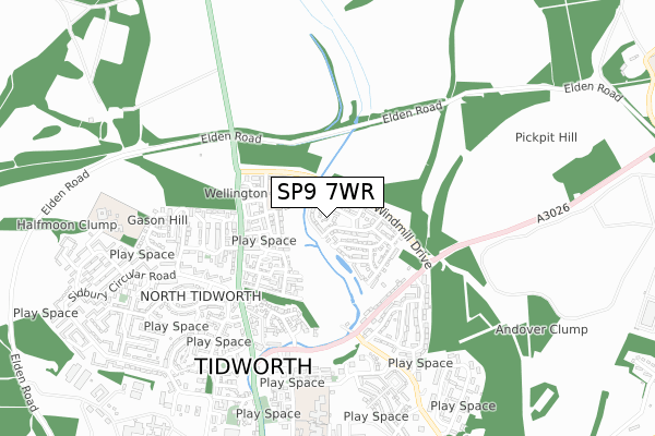 SP9 7WR map - small scale - OS Open Zoomstack (Ordnance Survey)