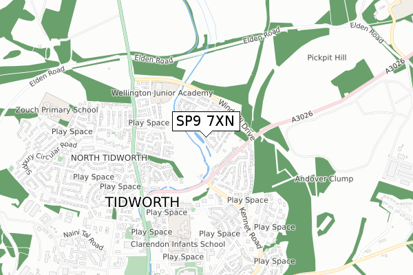 SP9 7XN map - small scale - OS Open Zoomstack (Ordnance Survey)