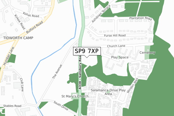 SP9 7XP map - large scale - OS Open Zoomstack (Ordnance Survey)