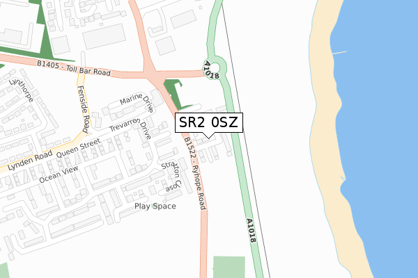 SR2 0SZ map - large scale - OS Open Zoomstack (Ordnance Survey)