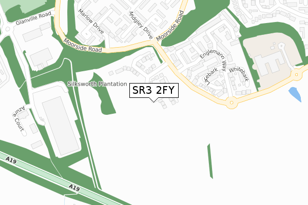 SR3 2FY map - large scale - OS Open Zoomstack (Ordnance Survey)