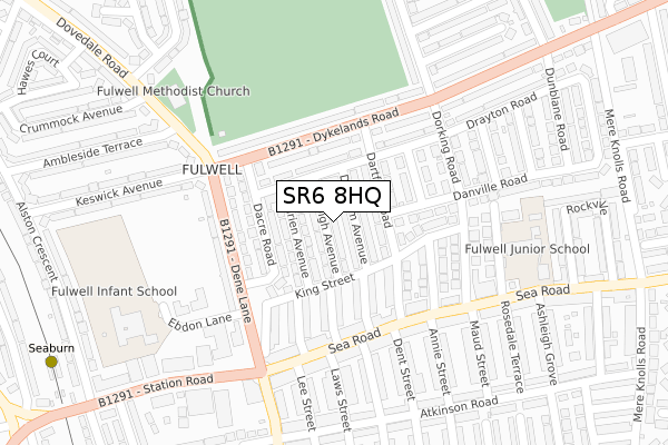 SR6 8HQ map - large scale - OS Open Zoomstack (Ordnance Survey)