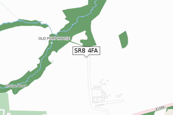 SR8 4FA map - large scale - OS Open Zoomstack (Ordnance Survey)