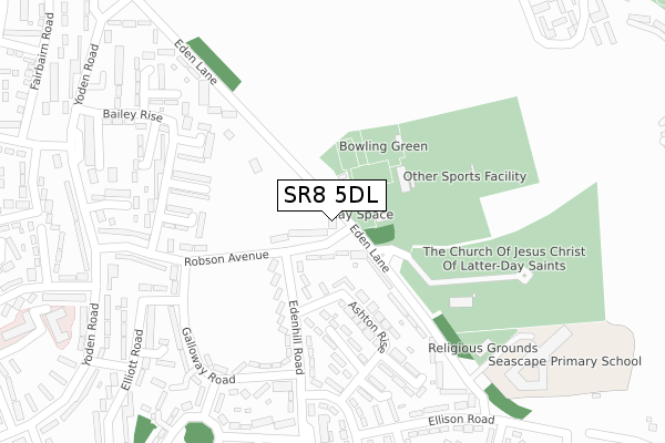 SR8 5DL map - large scale - OS Open Zoomstack (Ordnance Survey)