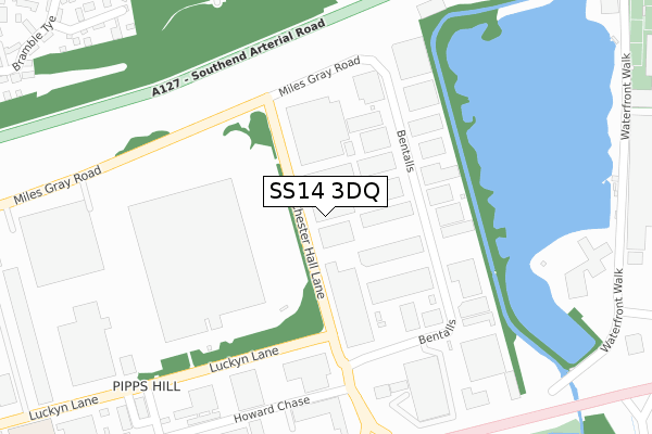 SS14 3DQ map - large scale - OS Open Zoomstack (Ordnance Survey)