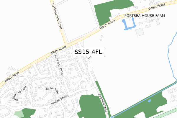 SS15 4FL map - large scale - OS Open Zoomstack (Ordnance Survey)