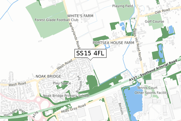 SS15 4FL map - small scale - OS Open Zoomstack (Ordnance Survey)