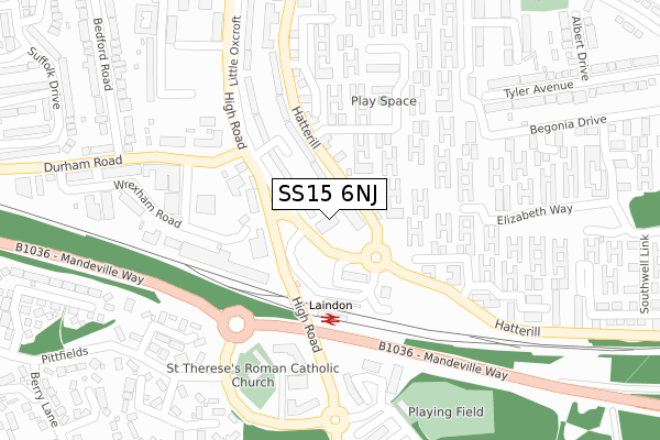 SS15 6NJ map - large scale - OS Open Zoomstack (Ordnance Survey)