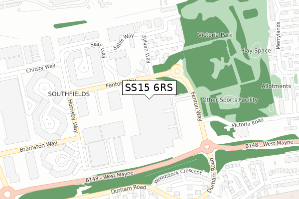 SS15 6RS map - large scale - OS Open Zoomstack (Ordnance Survey)