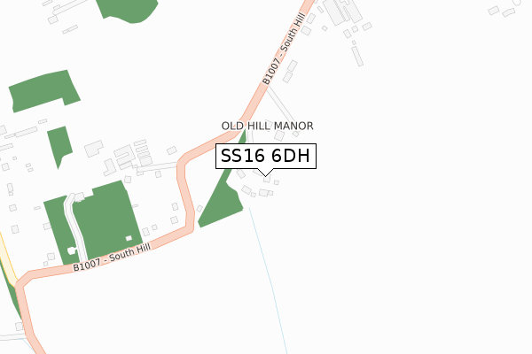 SS16 6DH map - large scale - OS Open Zoomstack (Ordnance Survey)