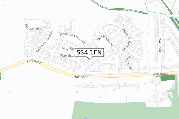 SS4 1FN map - large scale - OS Open Zoomstack (Ordnance Survey)