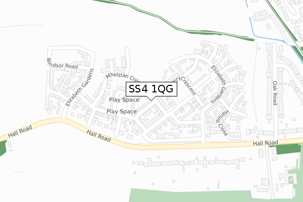 SS4 1QG map - large scale - OS Open Zoomstack (Ordnance Survey)