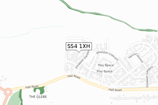 SS4 1XH map - large scale - OS Open Zoomstack (Ordnance Survey)