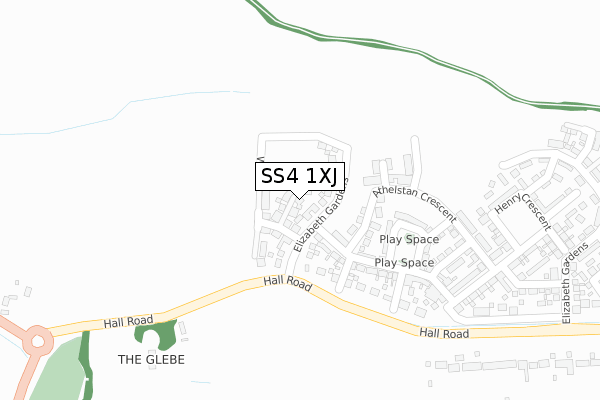 SS4 1XJ map - large scale - OS Open Zoomstack (Ordnance Survey)