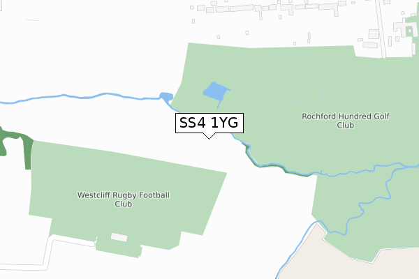 SS4 1YG map - large scale - OS Open Zoomstack (Ordnance Survey)