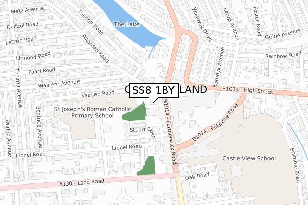 SS8 1BY map - large scale - OS Open Zoomstack (Ordnance Survey)