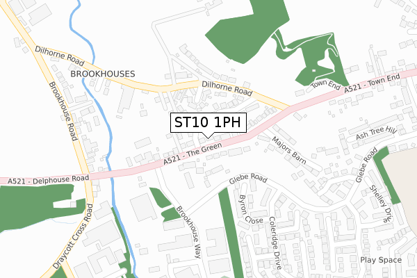 ST10 1PH map - large scale - OS Open Zoomstack (Ordnance Survey)