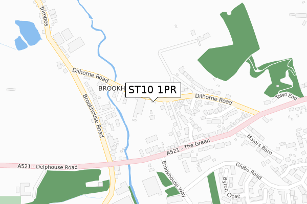 ST10 1PR map - large scale - OS Open Zoomstack (Ordnance Survey)