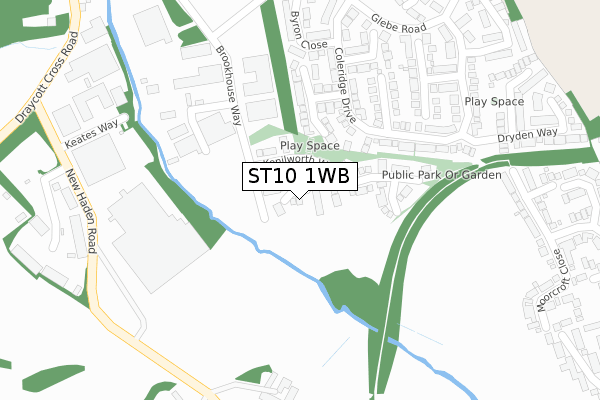 ST10 1WB map - large scale - OS Open Zoomstack (Ordnance Survey)