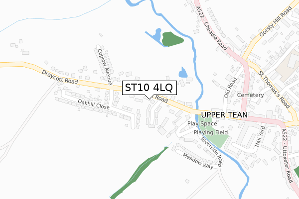 ST10 4LQ map - large scale - OS Open Zoomstack (Ordnance Survey)