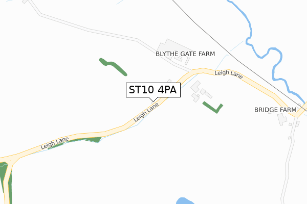 ST10 4PA map - large scale - OS Open Zoomstack (Ordnance Survey)