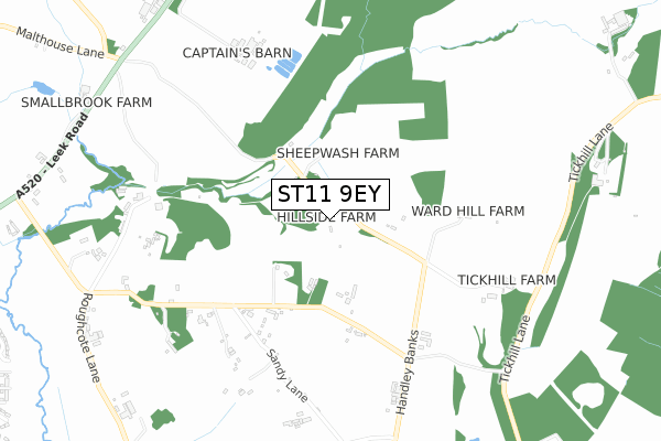 ST11 9EY map - small scale - OS Open Zoomstack (Ordnance Survey)