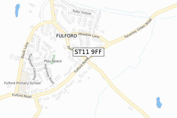 ST11 9FF map - large scale - OS Open Zoomstack (Ordnance Survey)