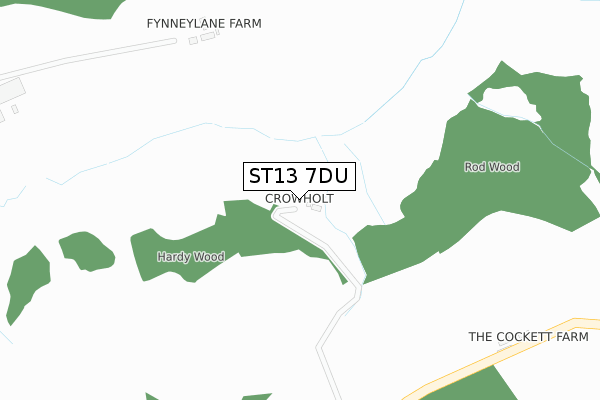 ST13 7DU map - large scale - OS Open Zoomstack (Ordnance Survey)