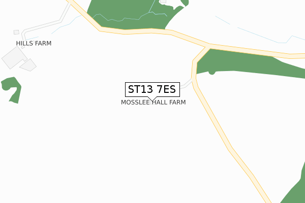 ST13 7ES map - large scale - OS Open Zoomstack (Ordnance Survey)