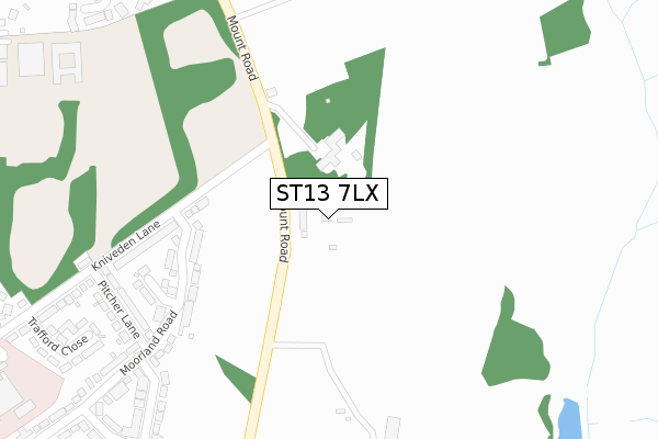 ST13 7LX map - large scale - OS Open Zoomstack (Ordnance Survey)