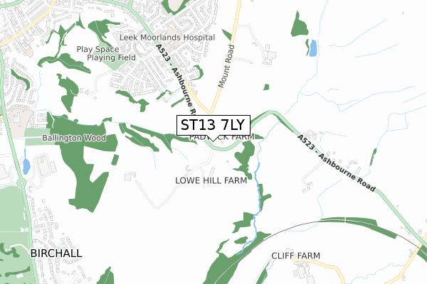 ST13 7LY map - small scale - OS Open Zoomstack (Ordnance Survey)