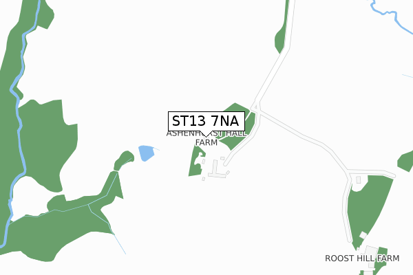 ST13 7NA map - large scale - OS Open Zoomstack (Ordnance Survey)