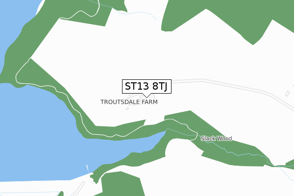 ST13 8TJ map - large scale - OS Open Zoomstack (Ordnance Survey)