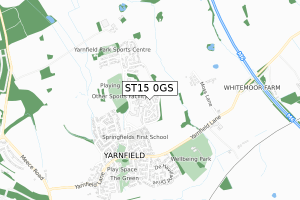 ST15 0GS map - small scale - OS Open Zoomstack (Ordnance Survey)