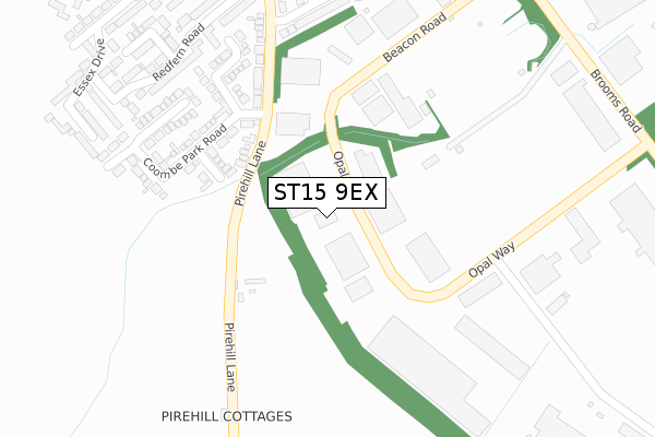 ST15 9EX map - large scale - OS Open Zoomstack (Ordnance Survey)