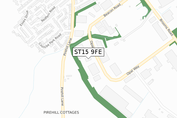 ST15 9FE map - large scale - OS Open Zoomstack (Ordnance Survey)