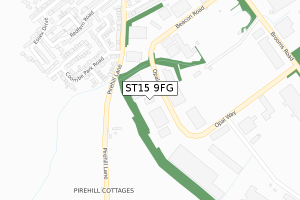 ST15 9FG map - large scale - OS Open Zoomstack (Ordnance Survey)