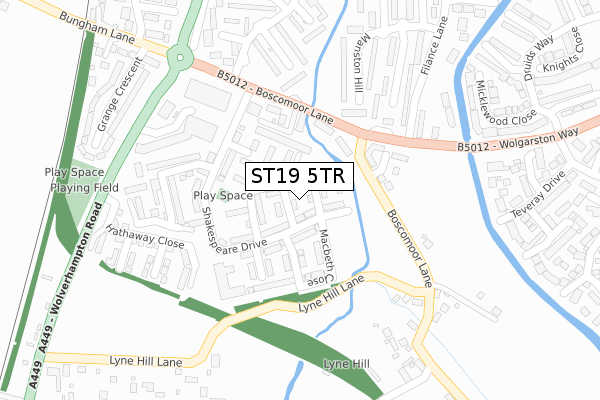 ST19 5TR map - large scale - OS Open Zoomstack (Ordnance Survey)