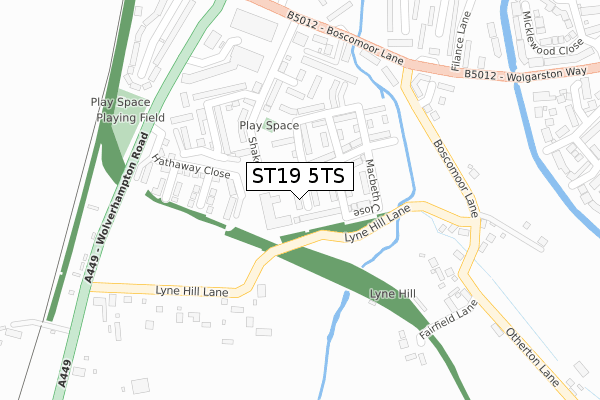 ST19 5TS map - large scale - OS Open Zoomstack (Ordnance Survey)