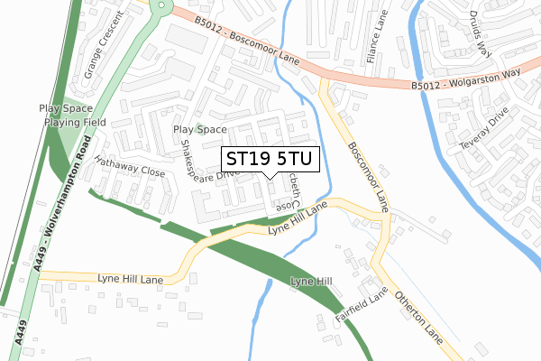 ST19 5TU map - large scale - OS Open Zoomstack (Ordnance Survey)