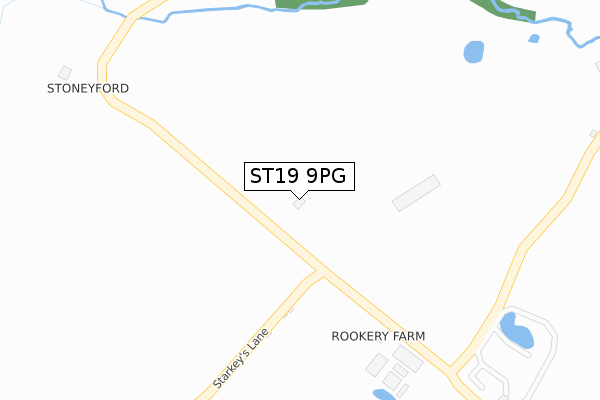 ST19 9PG map - large scale - OS Open Zoomstack (Ordnance Survey)