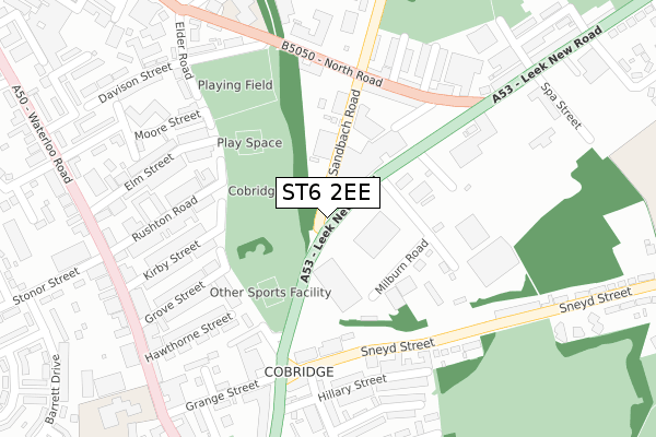 ST6 2EE map - large scale - OS Open Zoomstack (Ordnance Survey)