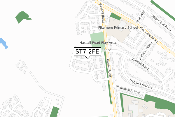 ST7 2FE map - large scale - OS Open Zoomstack (Ordnance Survey)